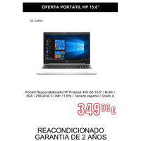 PORTATIL HP PROBOOK 450 G6 15.6 REACONDICIONADO